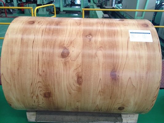 حبوب الخشب PCM PVDF ملف الألومنيوم 3003H24 ملف طباعة ملون 50 سنة الضمان ملف طباعة ملون مغلف