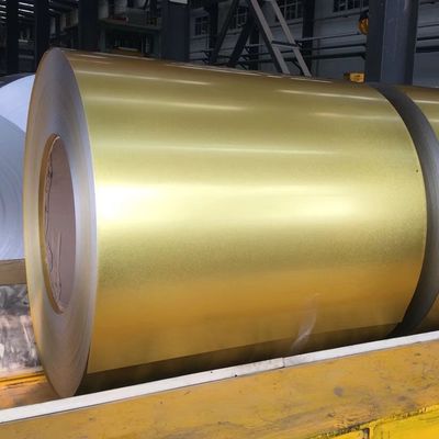 اللون الذهبي الطباعة المضادة للأصابع AFP AZ70 GL قيمة الكهرباء 55٪ ALU-ZINC الملفوفات الفولاذية المكرومة 6+ spangle العادية g550 full har