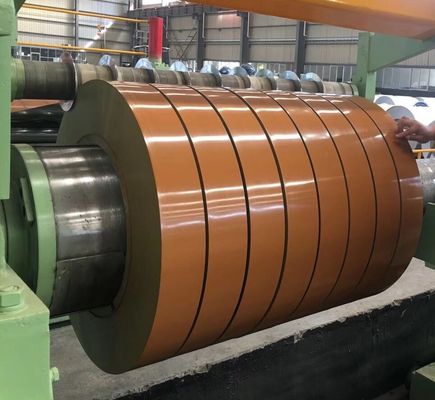 فيلم PVC PPGL RAL2004 A120 25/8μm بيكرز المرسومة مسبقًا قطاعات الفولاذ Galvalume المطلية بالألوان