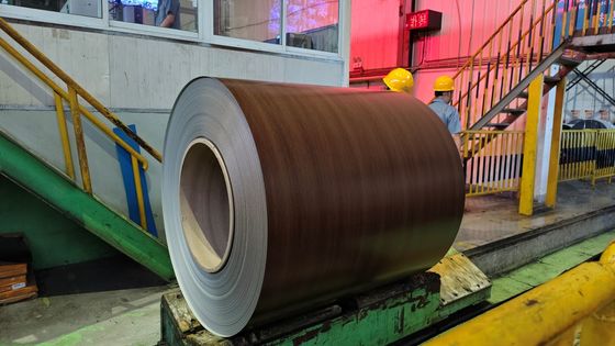 طباعة الخشب الحبوب 0.80mm 3003H26 الملفات الورقية الألومنيوم المستخدمة في البناء السكني